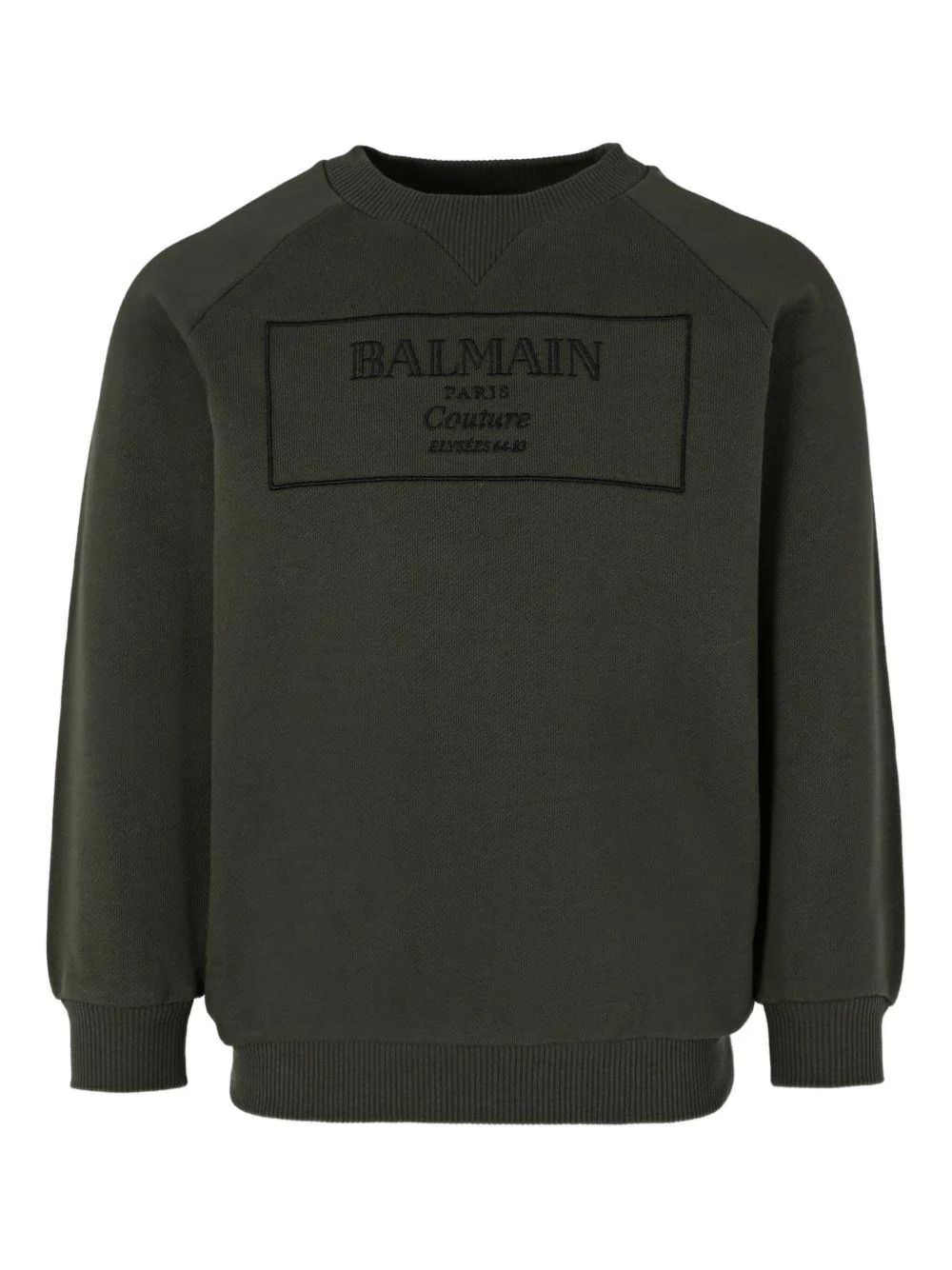 Felpa per bambino Balmain Kids verde con logo ricamato