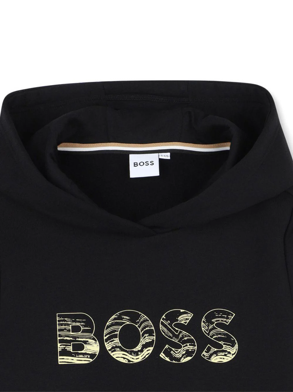 Felpa per bambino BOSS Kids nera con cappuccio - Image 2