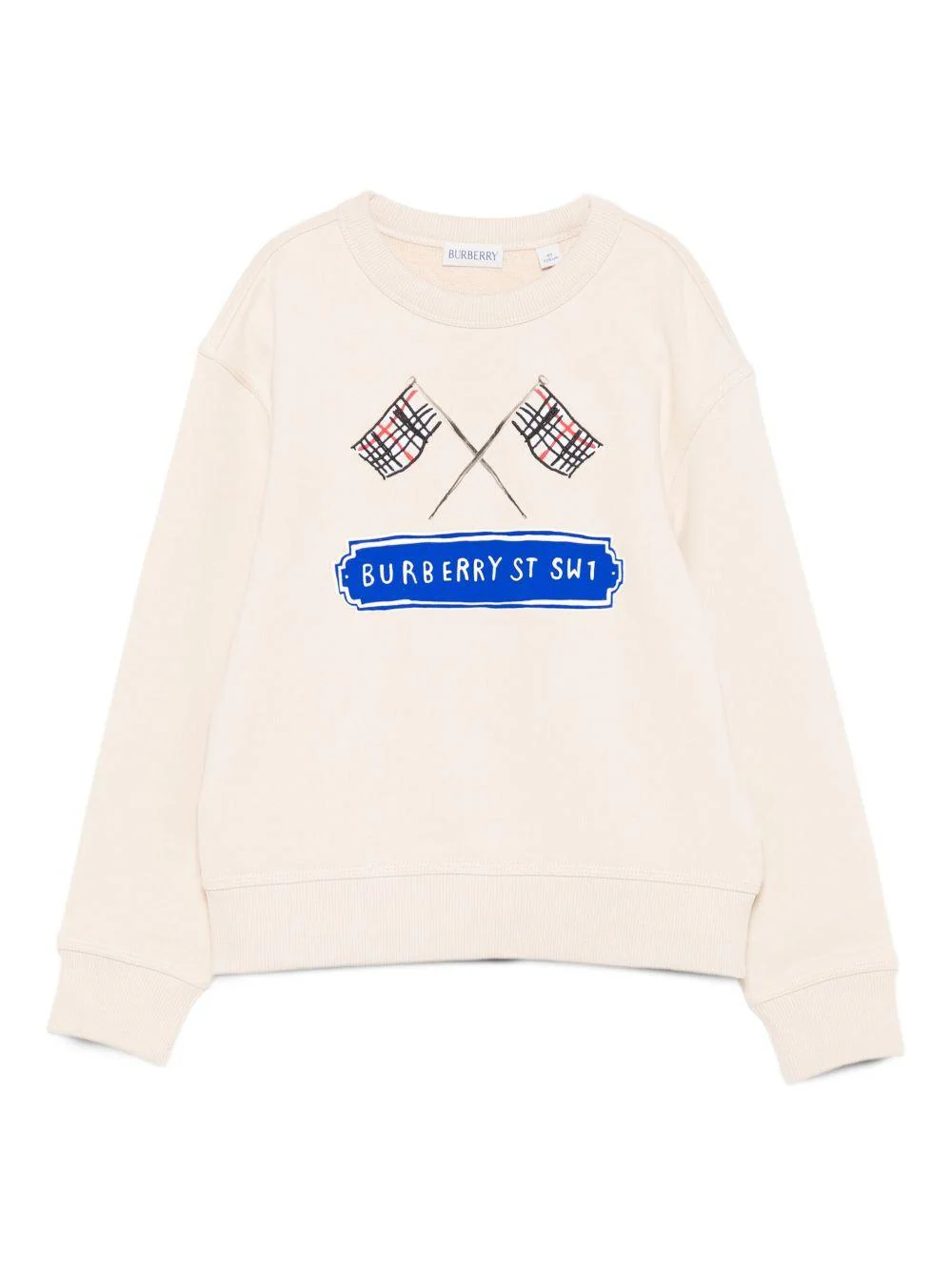 Felpa per bambino Burberry Kids bianca con stampa
