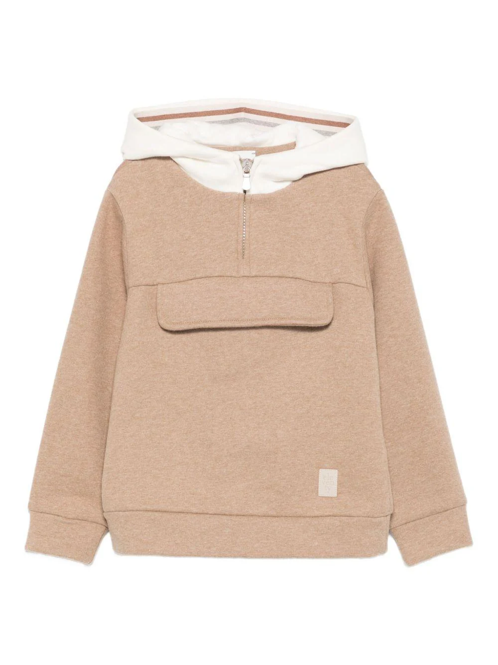 Felpa per bambino Eleventy Kids beige con tasca a marsupio