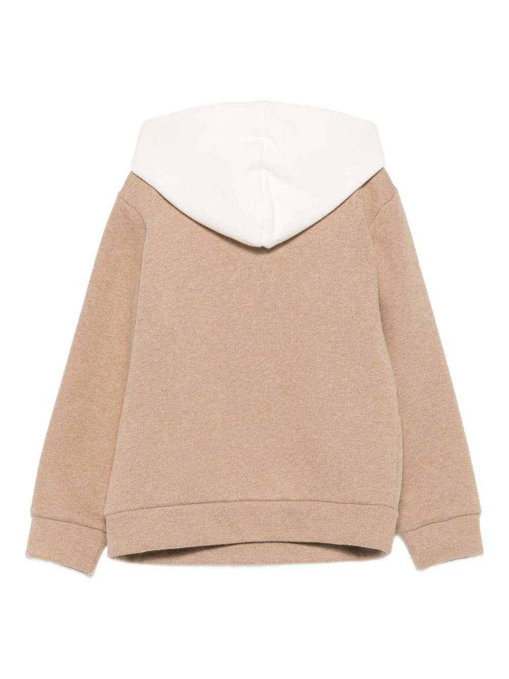Felpa per bambino Eleventy Kids beige con tasca a marsupio - Image 3