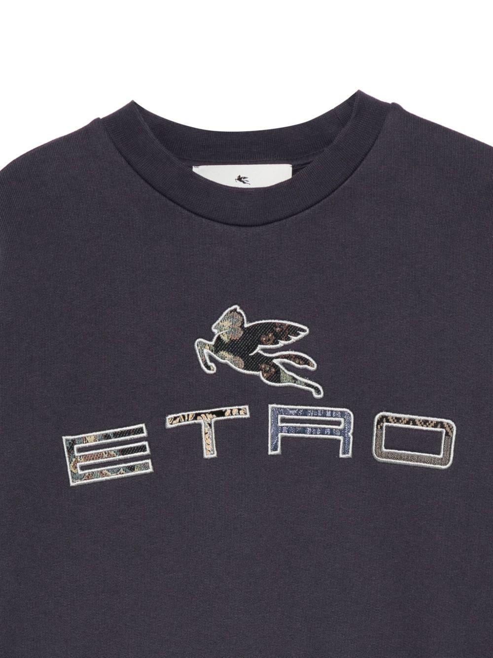 Felpa per bambino ETRO KIDS blu con motivo Pegaso - Image 2