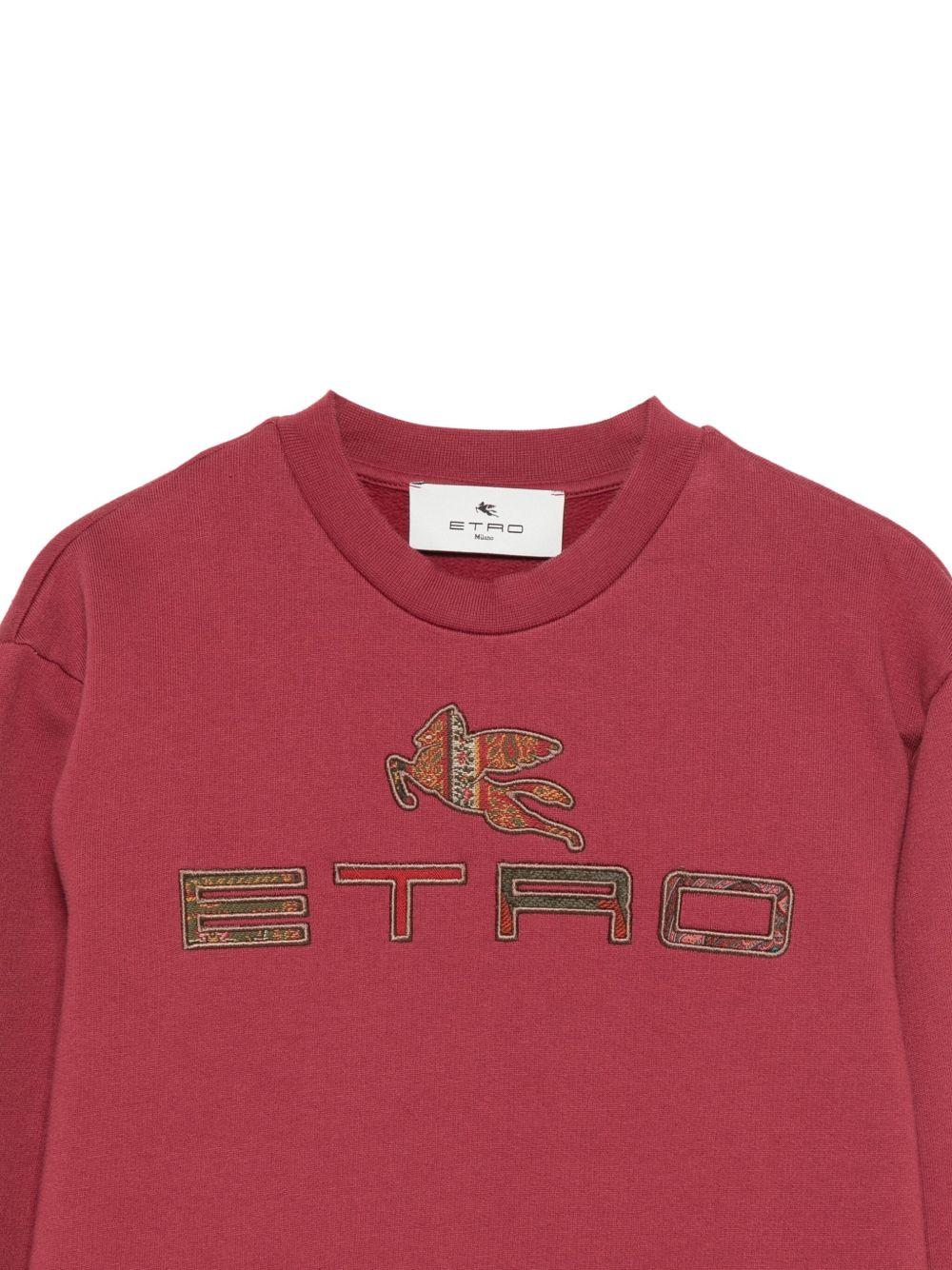 Felpa per bambino ETRO KIDS rossa con logo ricamato - Image 2
