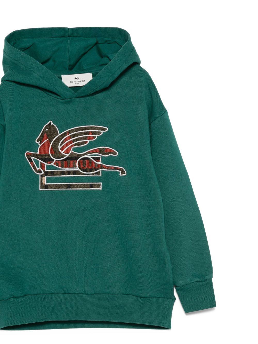 Felpa per bambino Etro Kids verde con dettaglio Pegaso - Image 3