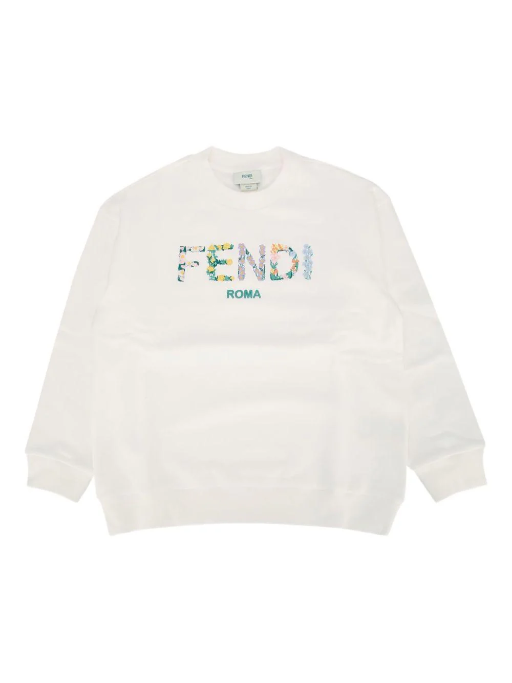 Felpa per bambino Fendi Kids bianco con stampa logo