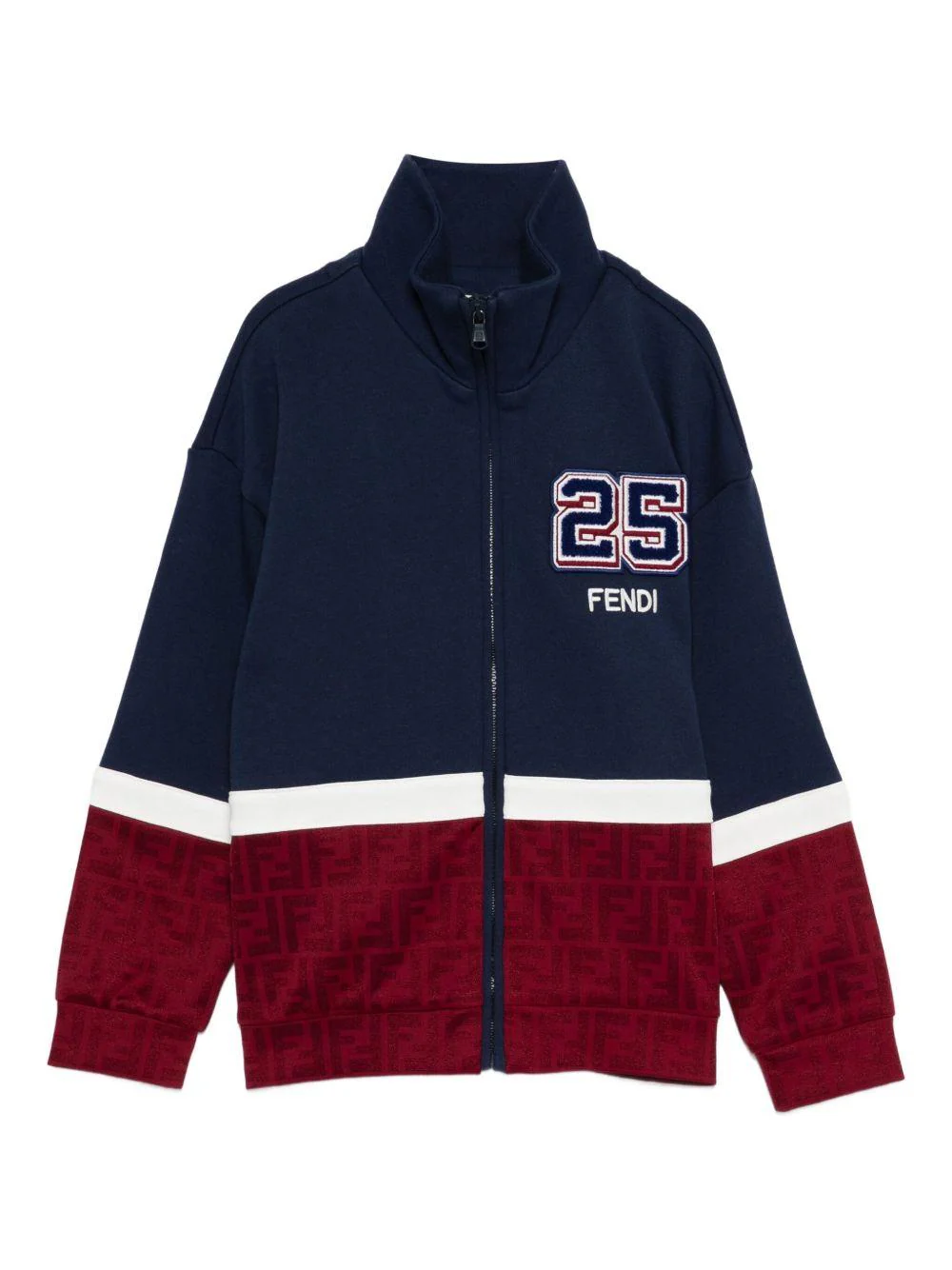 Felpa per bambino Fendi Kids blu con applicazione con numero