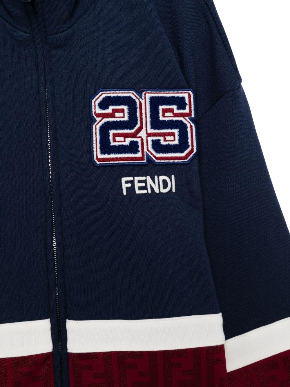 Felpa per bambino Fendi Kids blu con applicazione con numero - Image 2