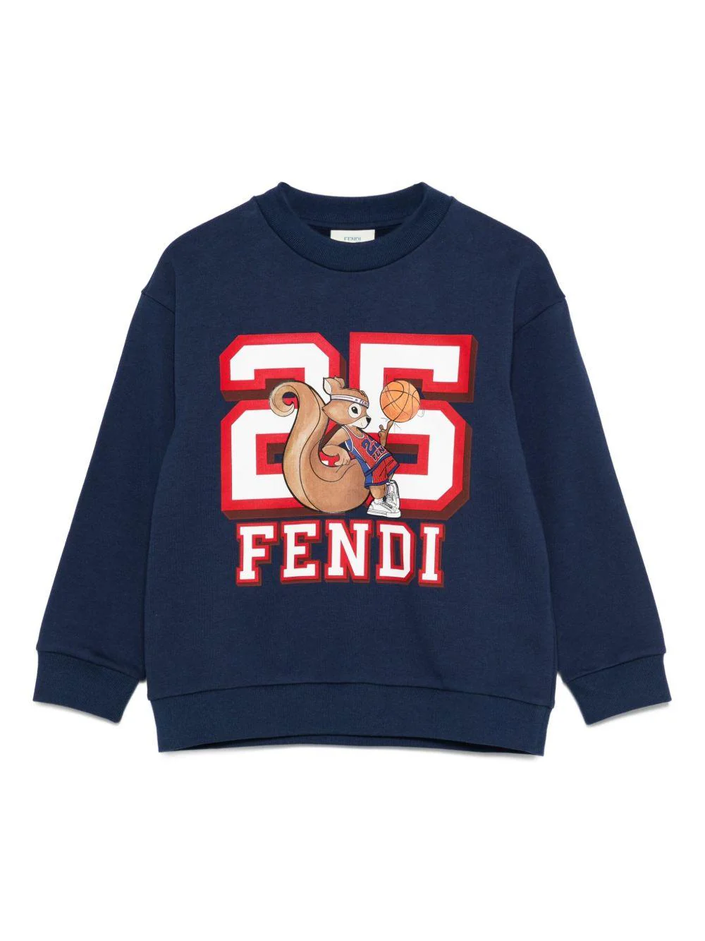 Felpa per bambino Fendi Kids blu con stampa grafica