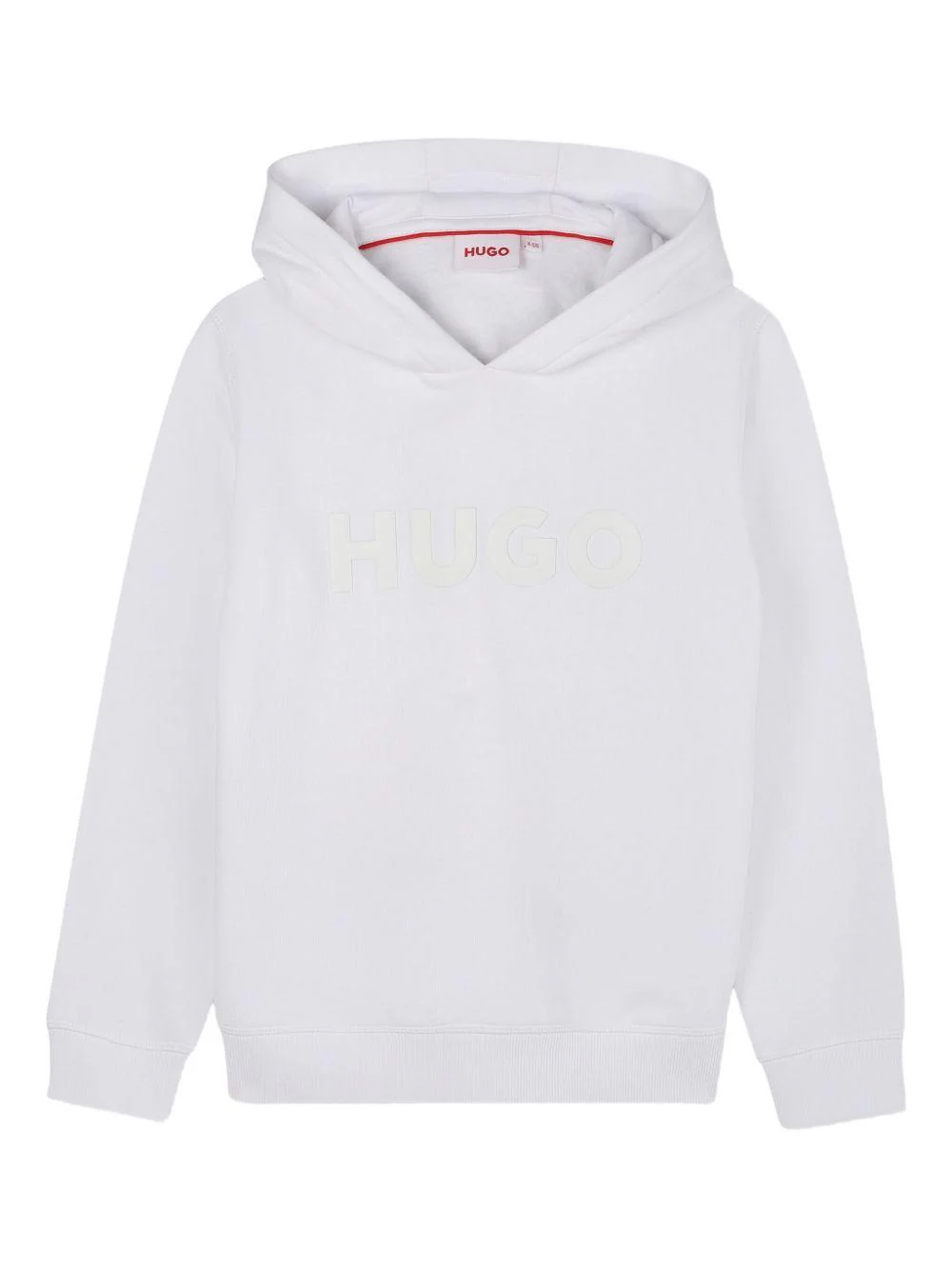 Felpa per bambino Hugo Kids bianca con cappuccio e logo