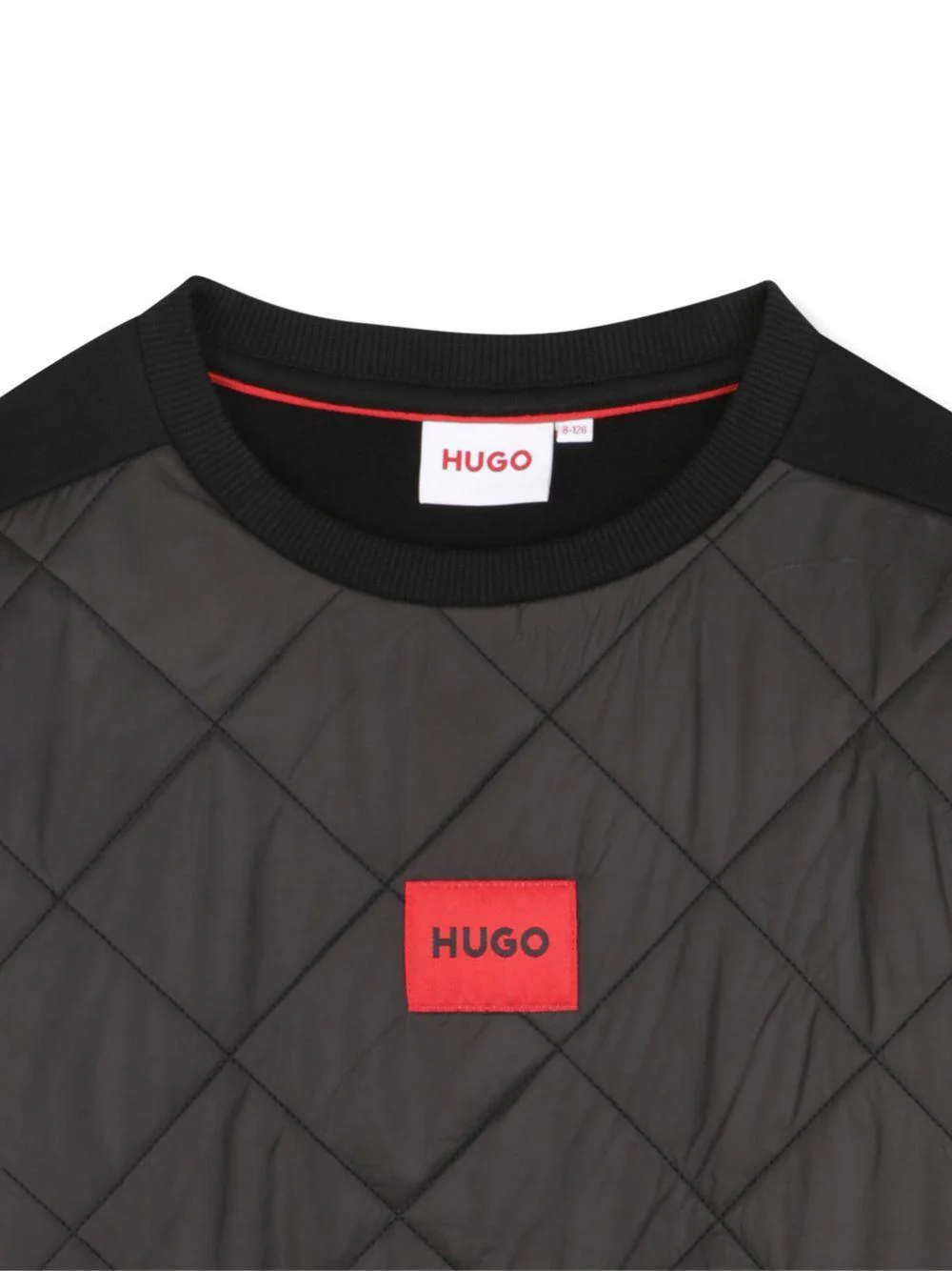 Felpa per bambino Hugo Kids nero con inserti trapuntati - Image 3