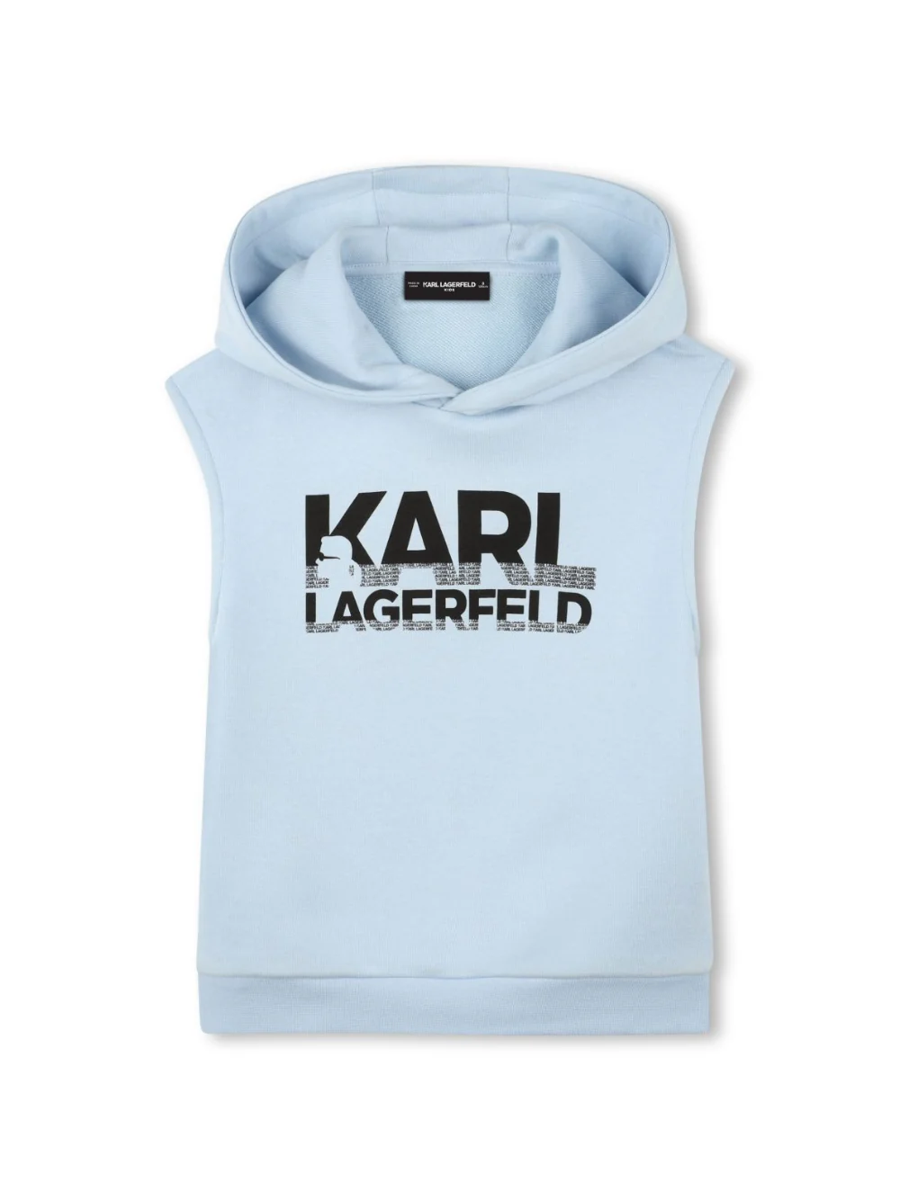 Felpa per bambino Karl Lagerfeld Kids azzurro con stampa con logo sul petto