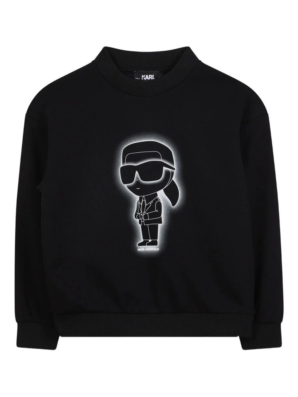 Felpa per bambino Karl Lagerfeld Kids nera con stampa grafica