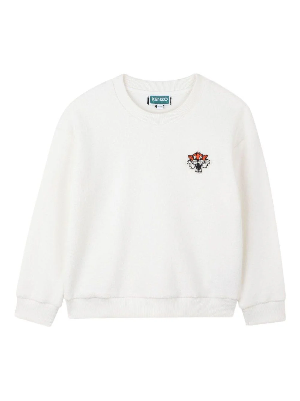Felpa per bambino Kenzo Kids bianca con ricamo Tiger Head