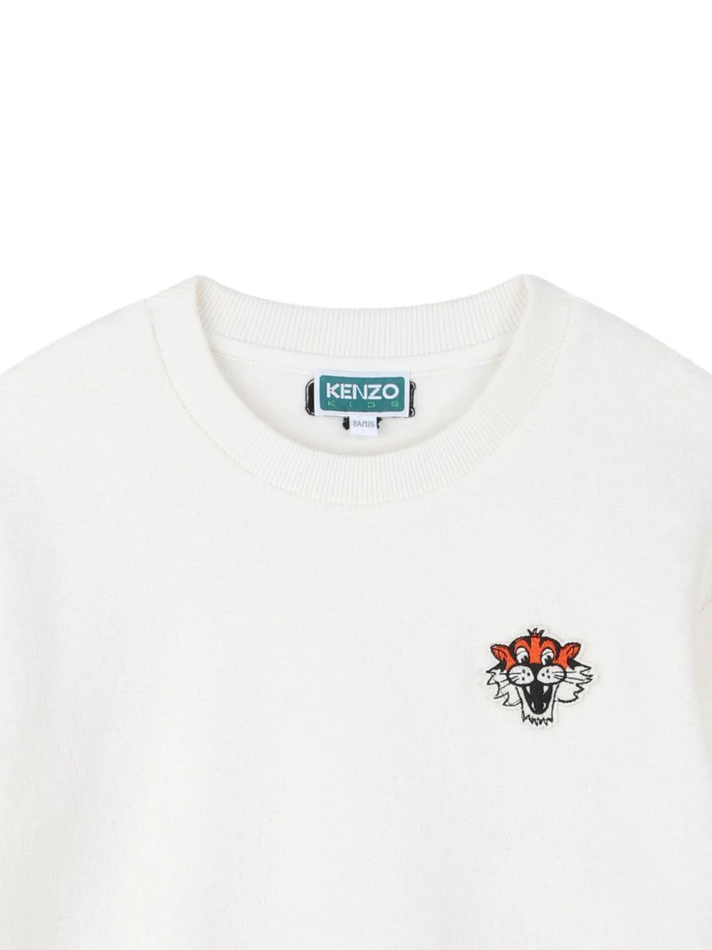 Felpa per bambino Kenzo Kids bianca con ricamo Tiger Head - Image 3
