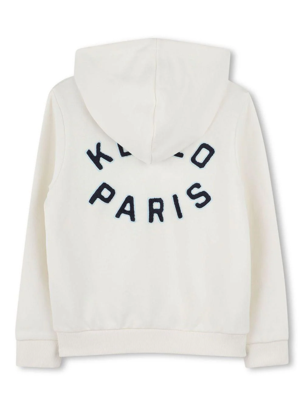 Felpa per bambino Kenzo Kids bianco con ricamo del logo, cappuccio e zip - Image 2