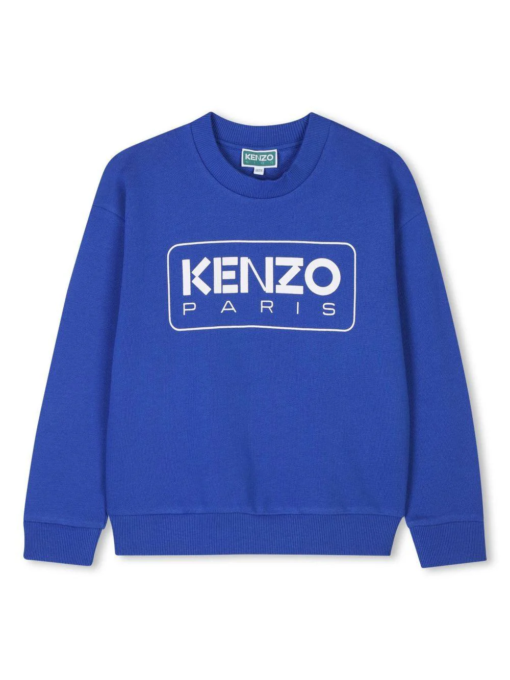 Felpa per bambino Kenzo Kids blu con stampa con logo sul petto