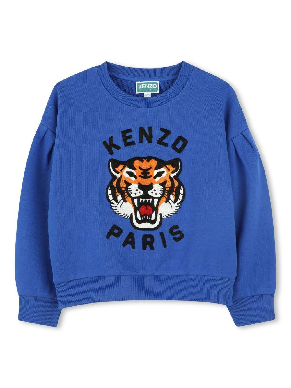 Felpa per bambino Kenzo Kids Festive blu con stampa con tigre