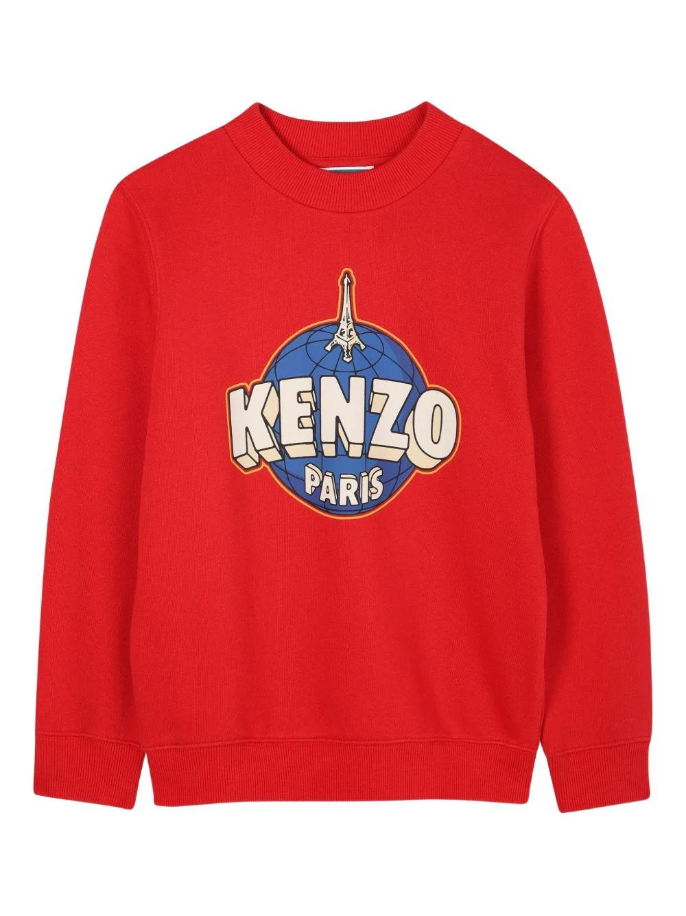Felpa per bambino Kenzo Kids rossa con stampa con logo frontale