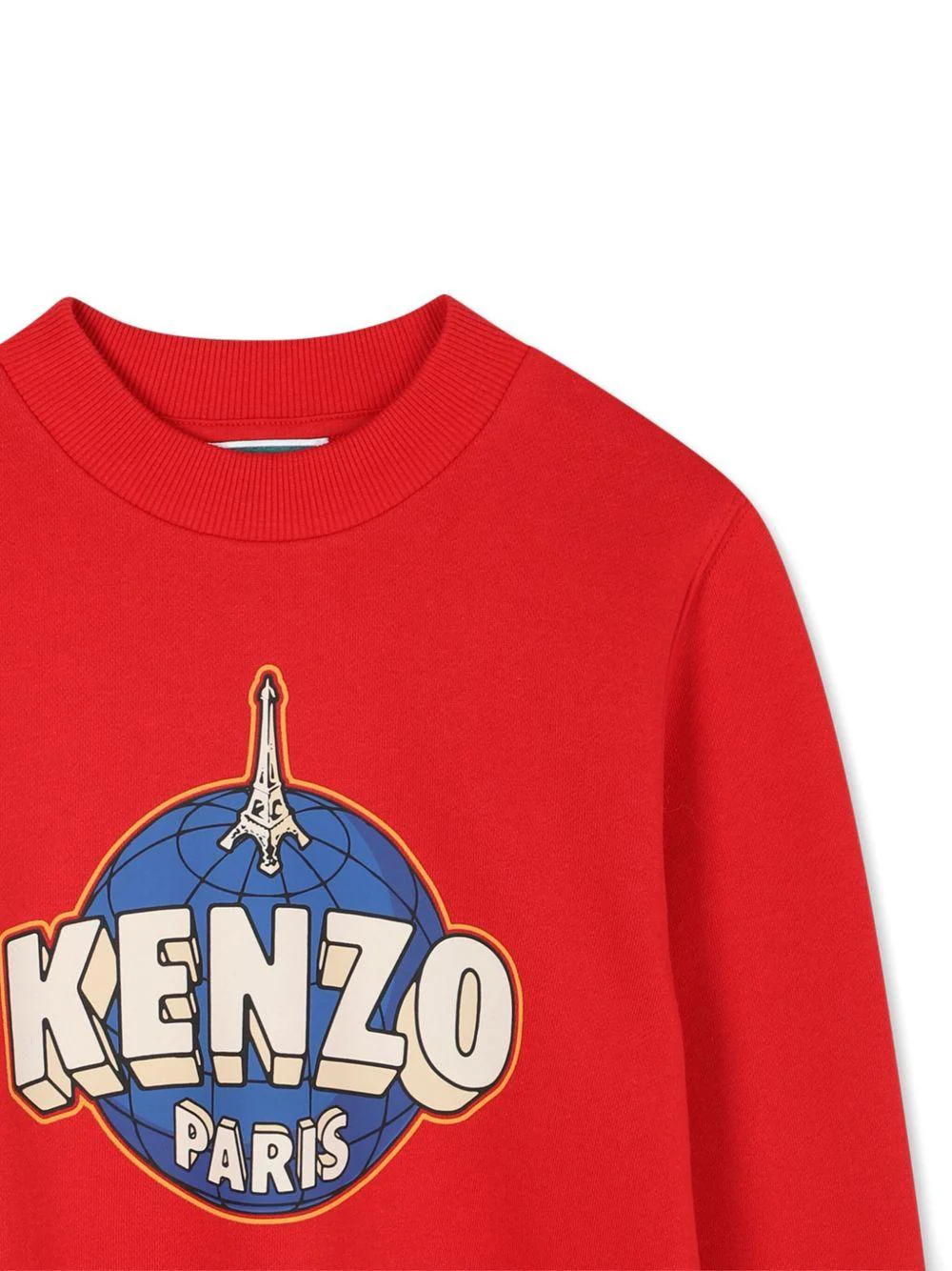 Felpa per bambino Kenzo Kids rossa con stampa con logo frontale - Image 3