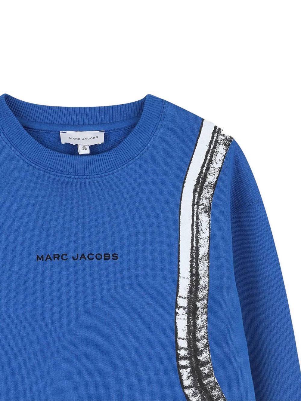 Felpa per bambino Marc Jacobs Kids blu con stampa grafica zaino - Image 3