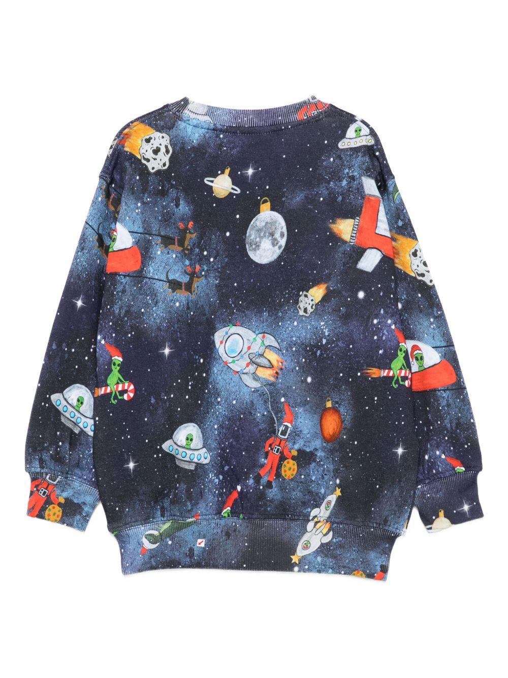 Felpa per bambino Molo blu con stampa spaziale - Image 3