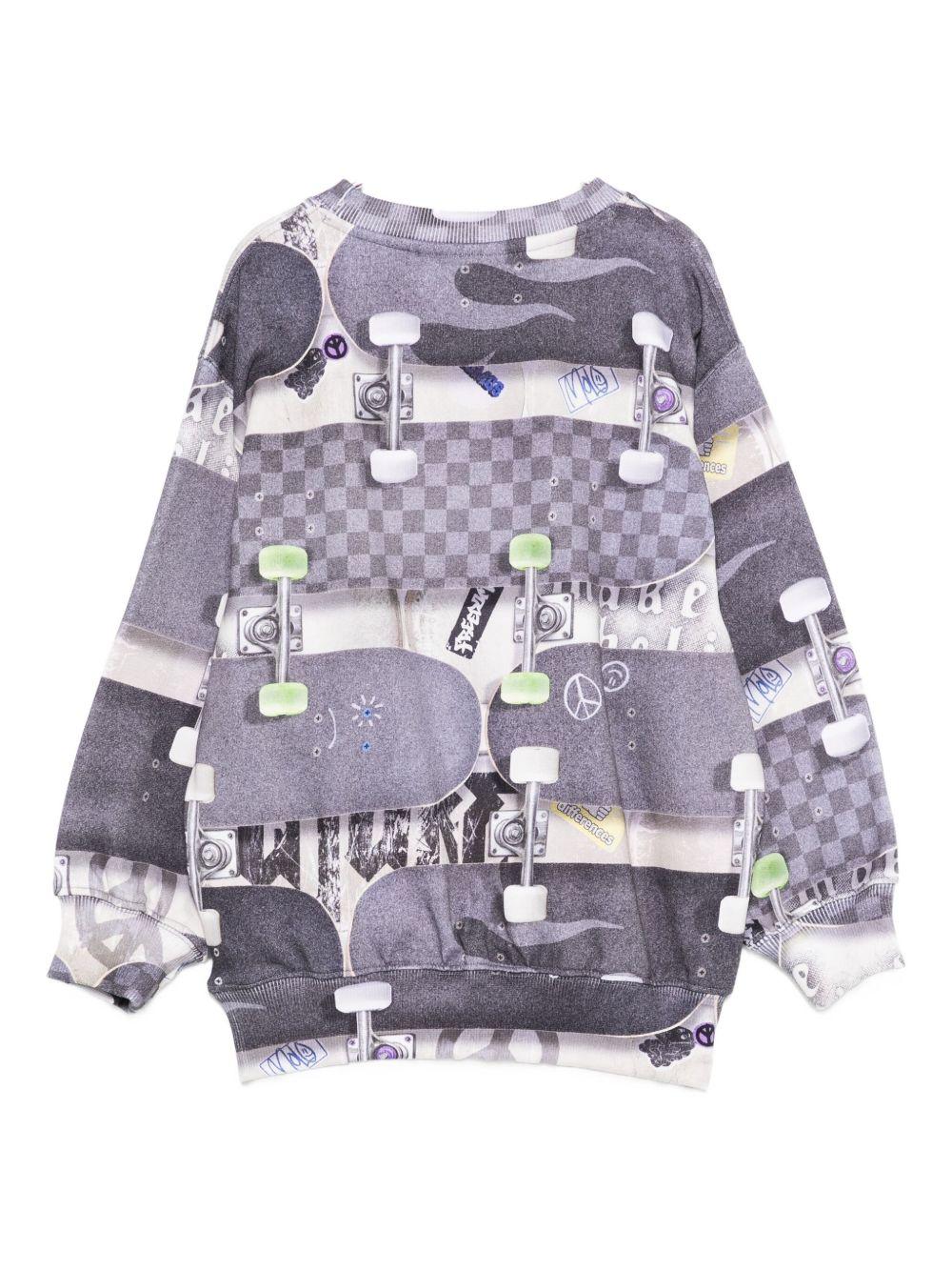 Felpa per bambino Molo grigio con stampa skateboard - Image 2