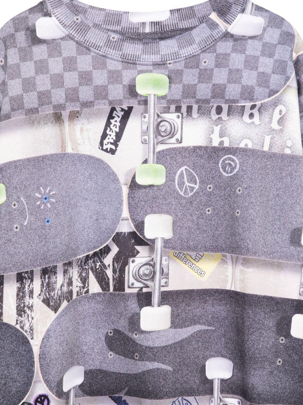 Felpa per bambino Molo grigio con stampa skateboard - Image 3