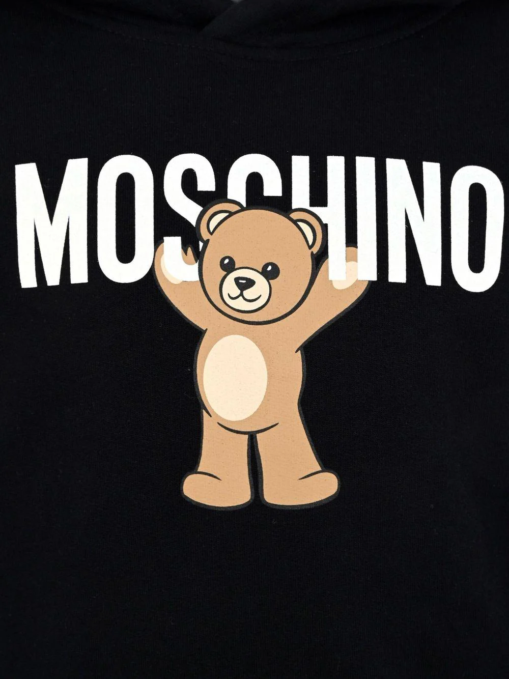 Felpa per bambino Moschino Kids nero con stampa Teddy e cappuccio - Image 3