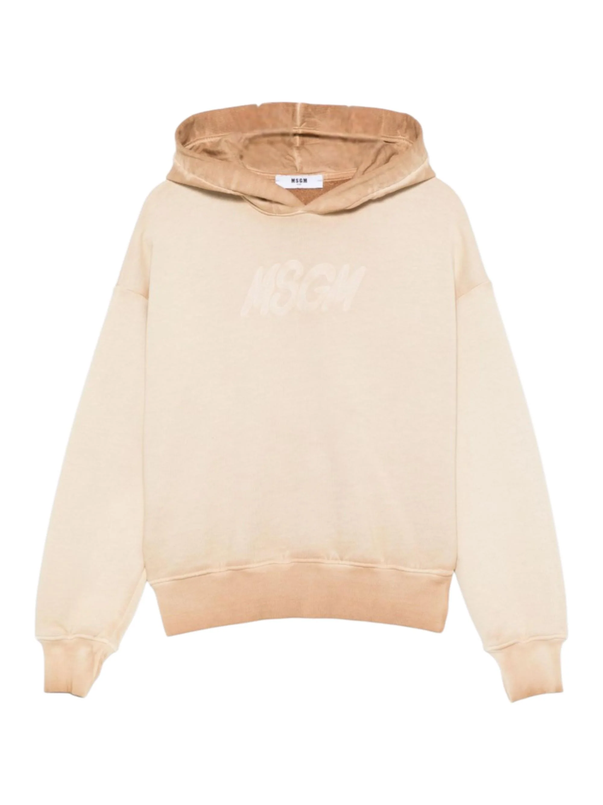 Felpa per bambino MSGM Kids beige con cappuccio