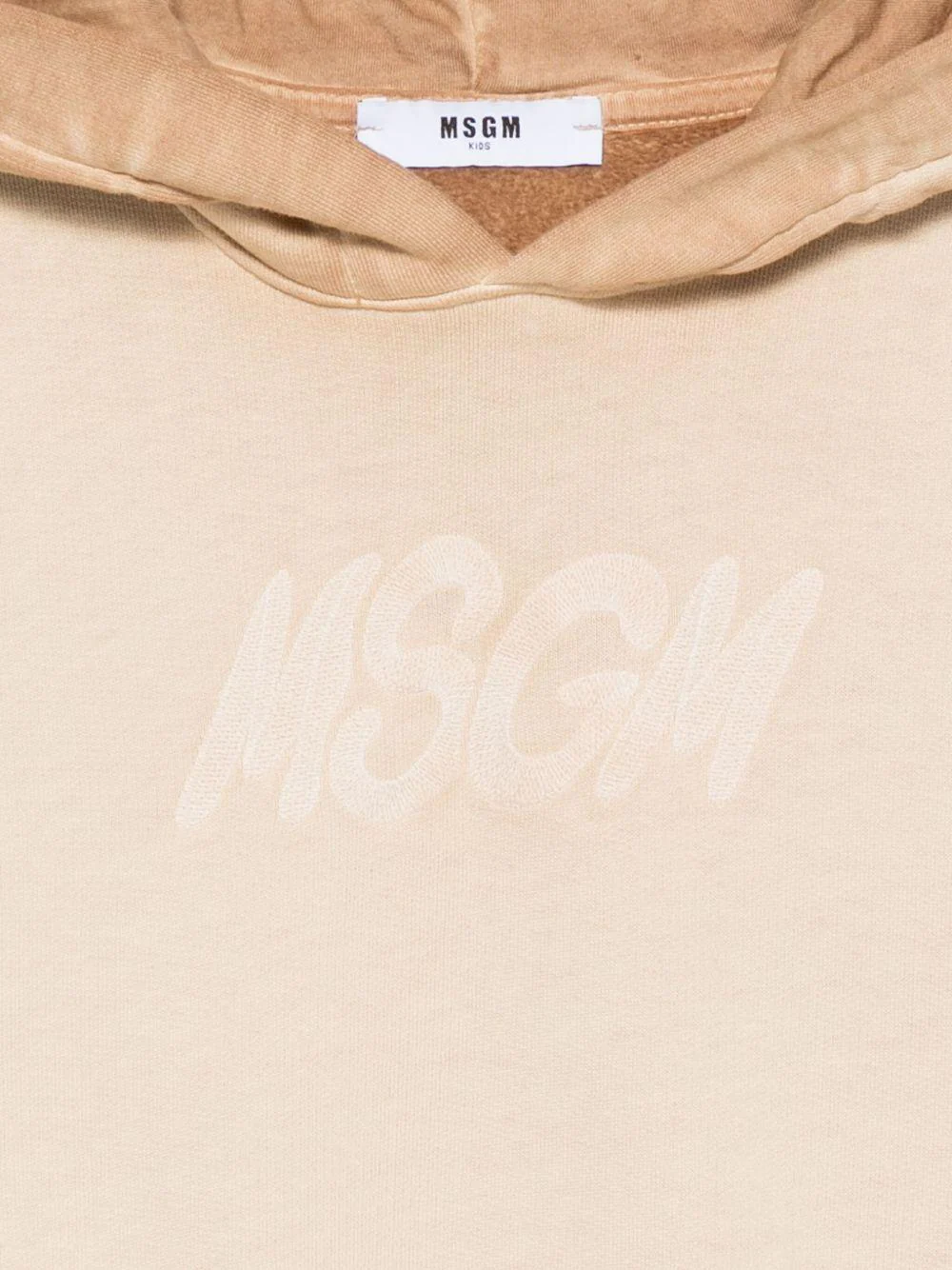 Felpa per bambino MSGM Kids beige con cappuccio - Image 3