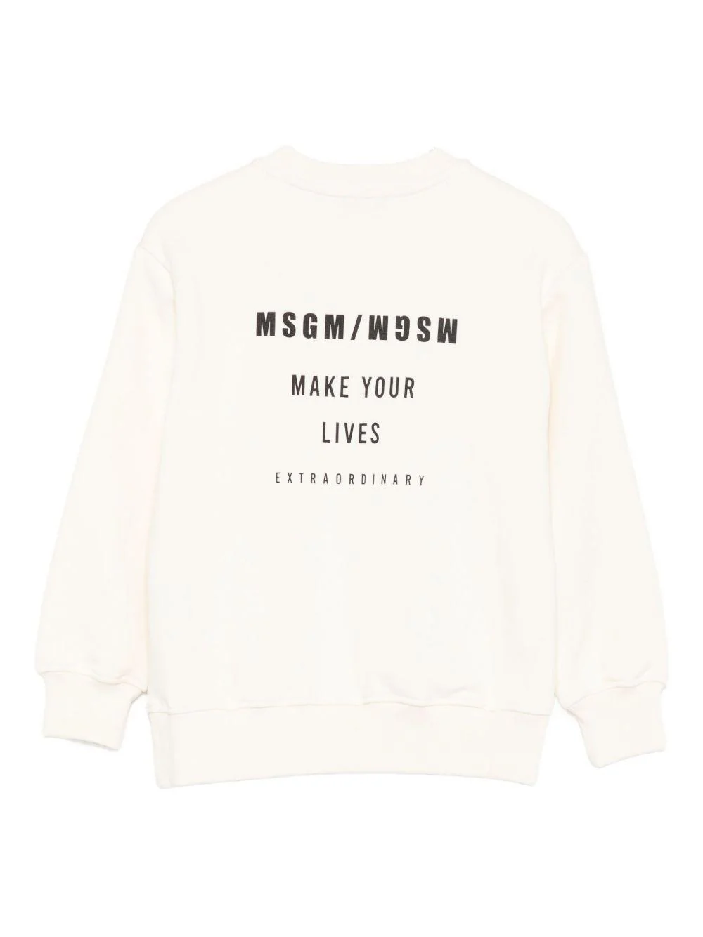 Felpa per bambino MSGM Kids bianco con stampa logo sul davanti - Image 3