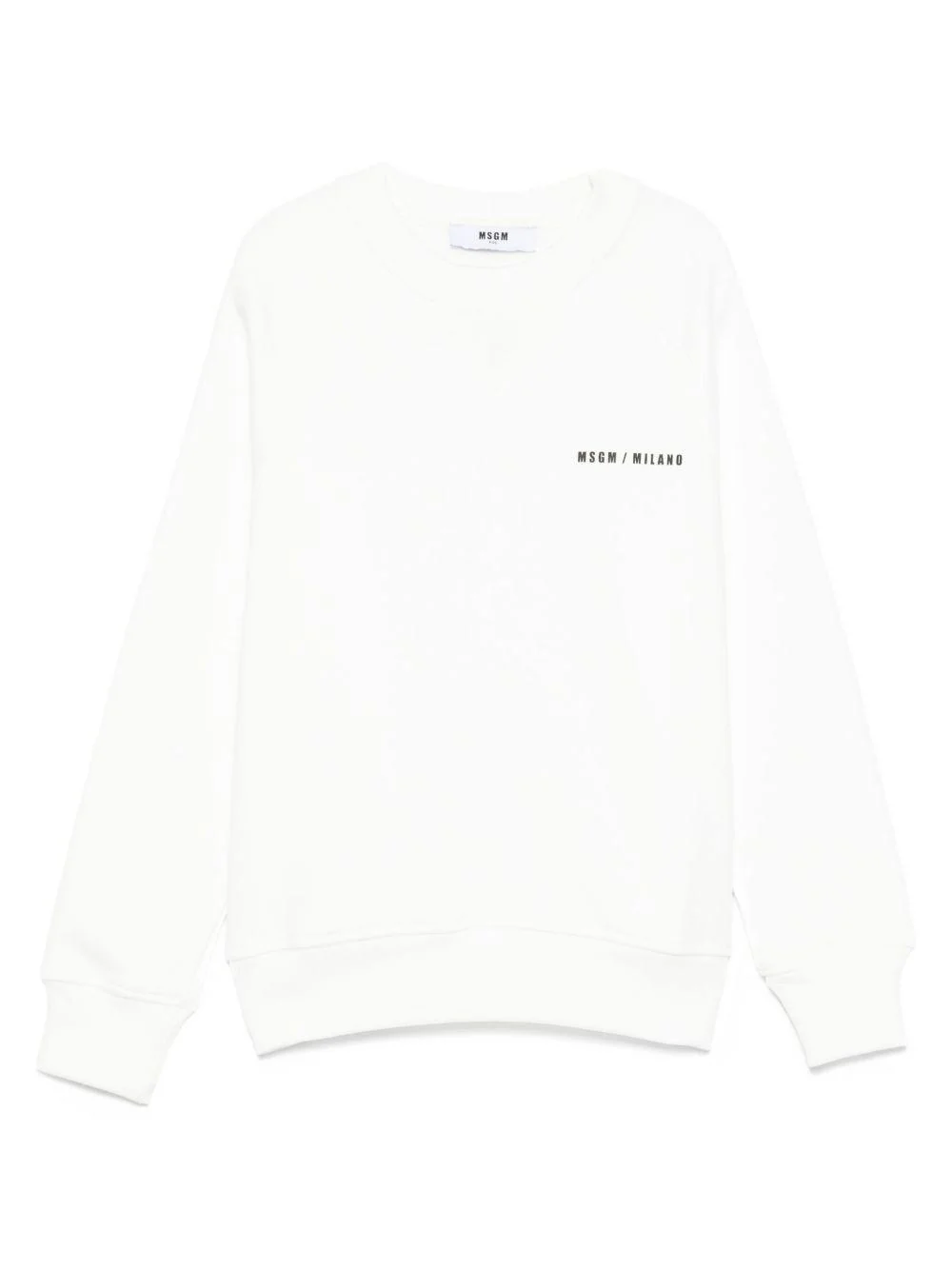 Felpa per bambino MSGM Kids bianco con stampa logo sul davanti