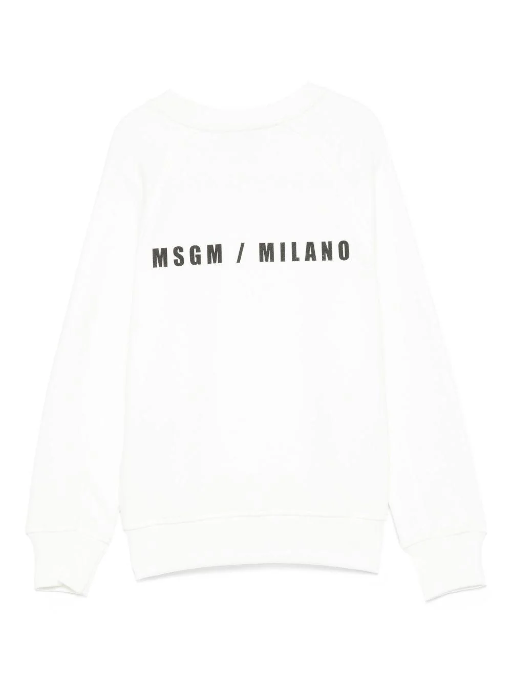 Felpa per bambino MSGM Kids bianco con stampa logo sul davanti - Image 3