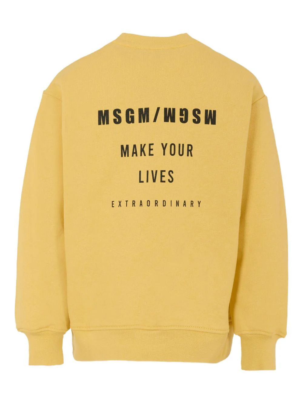 Felpa per bambino MSGM Kids giallo con stampa del logo - Image 3