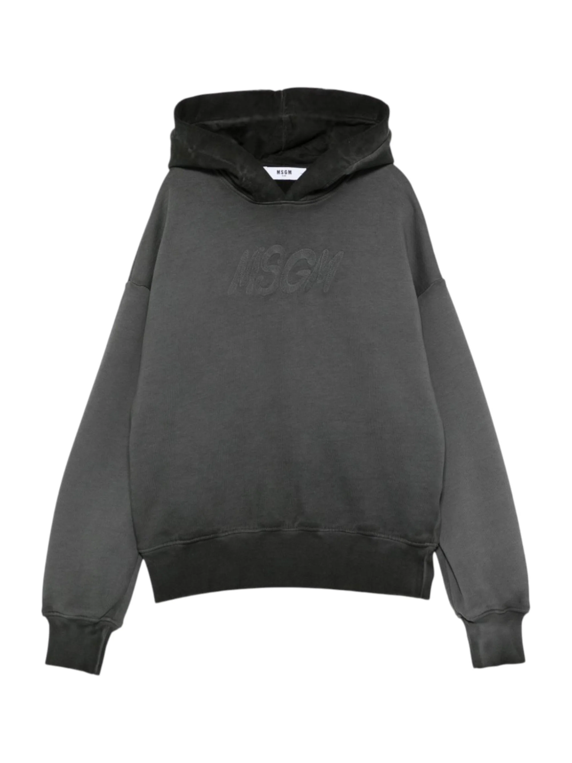Felpa per bambino MSGM Kids grigia con cappuccio