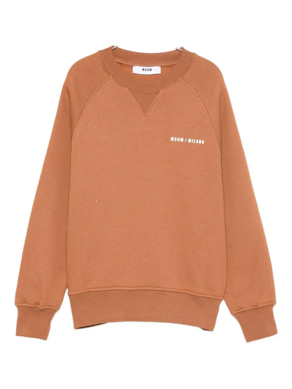 Felpa per bambino MSGM Kids marrone con stampa logo sul davanti
