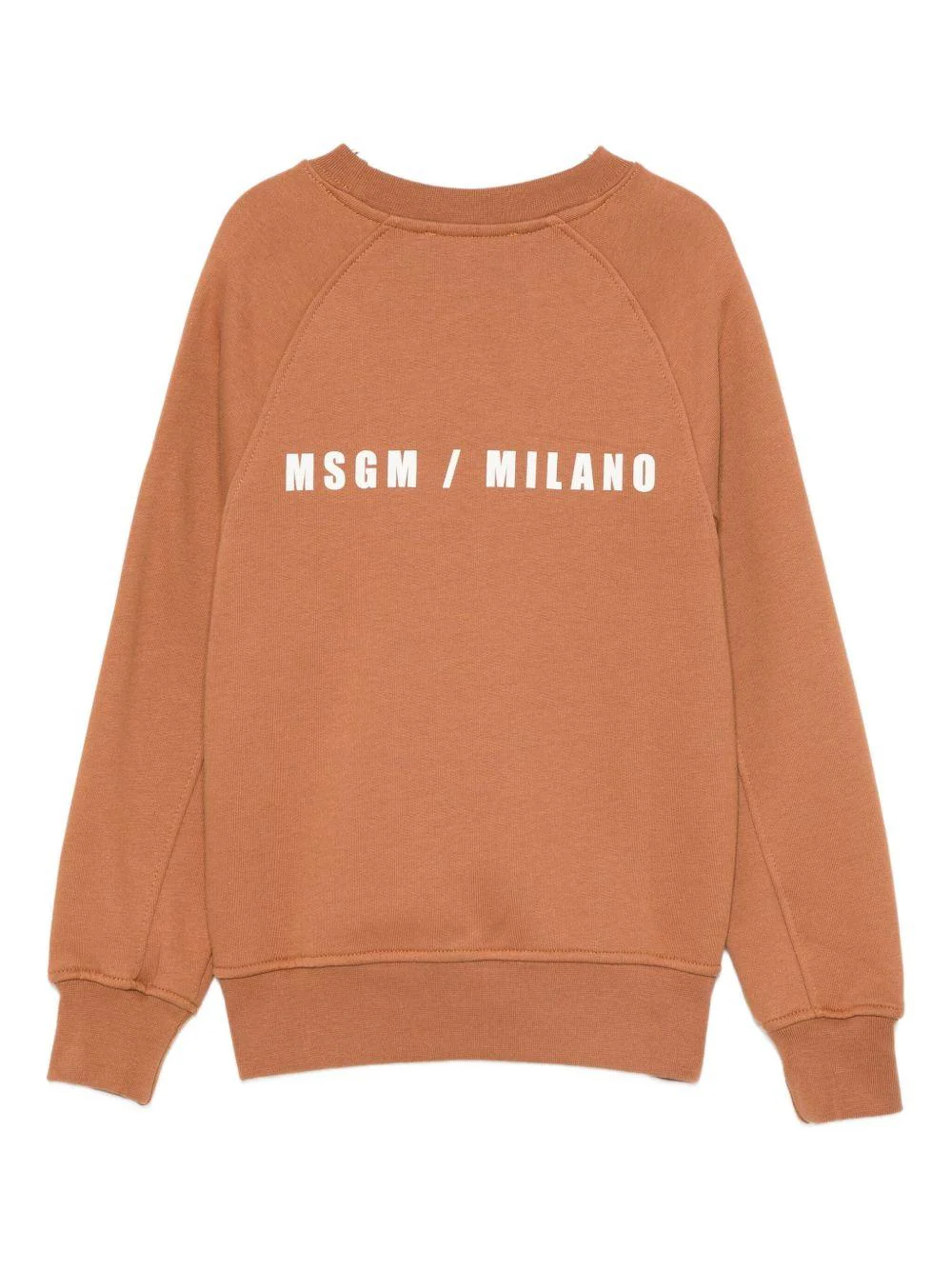 Felpa per bambino MSGM Kids marrone con stampa logo sul davanti - Image 3