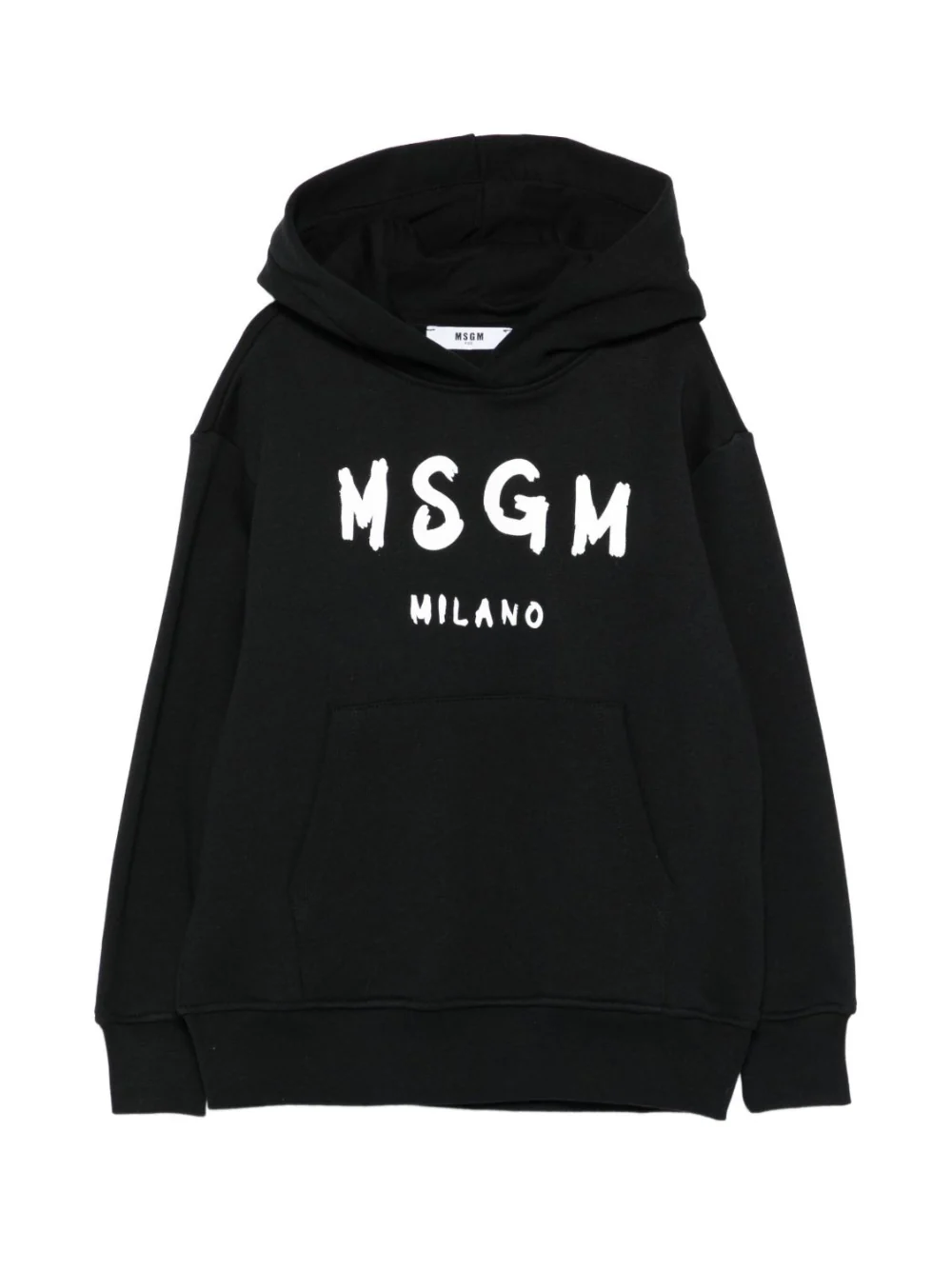 Felpa per bambino MSGM Kids nera con cappuccio
