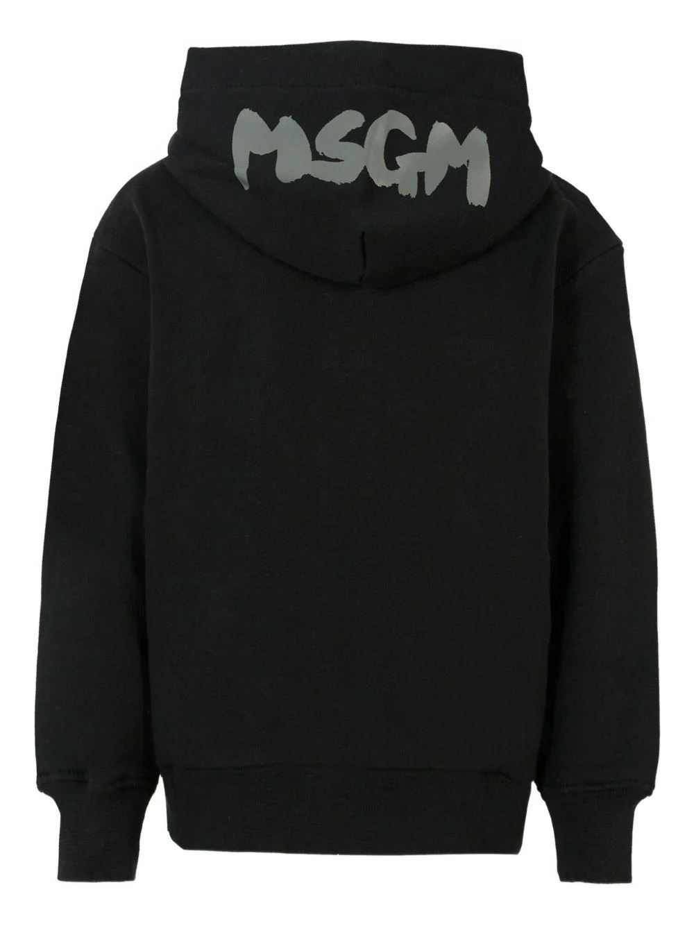 Felpa per bambino MSGM Kids nero con cappuccio e zip - Image 2