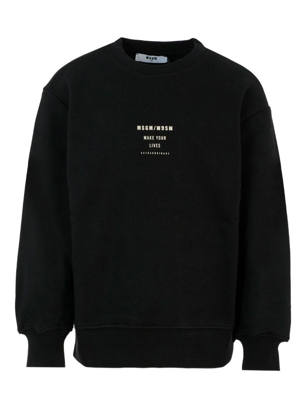 Felpa per bambino MSGM Kids nero con stampa logo