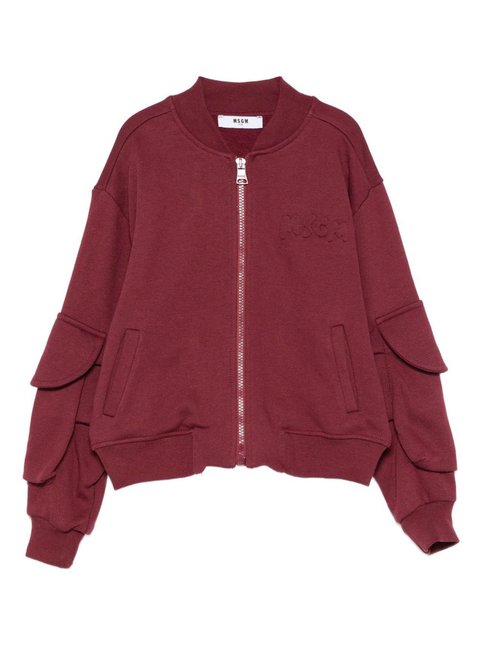 Felpa per bambino MSGM kids rossa con cerniera