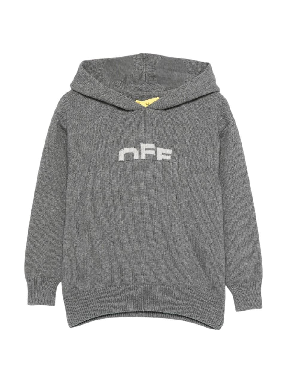 Felpa per bambino Off-White Kids grigio con cappuccio
