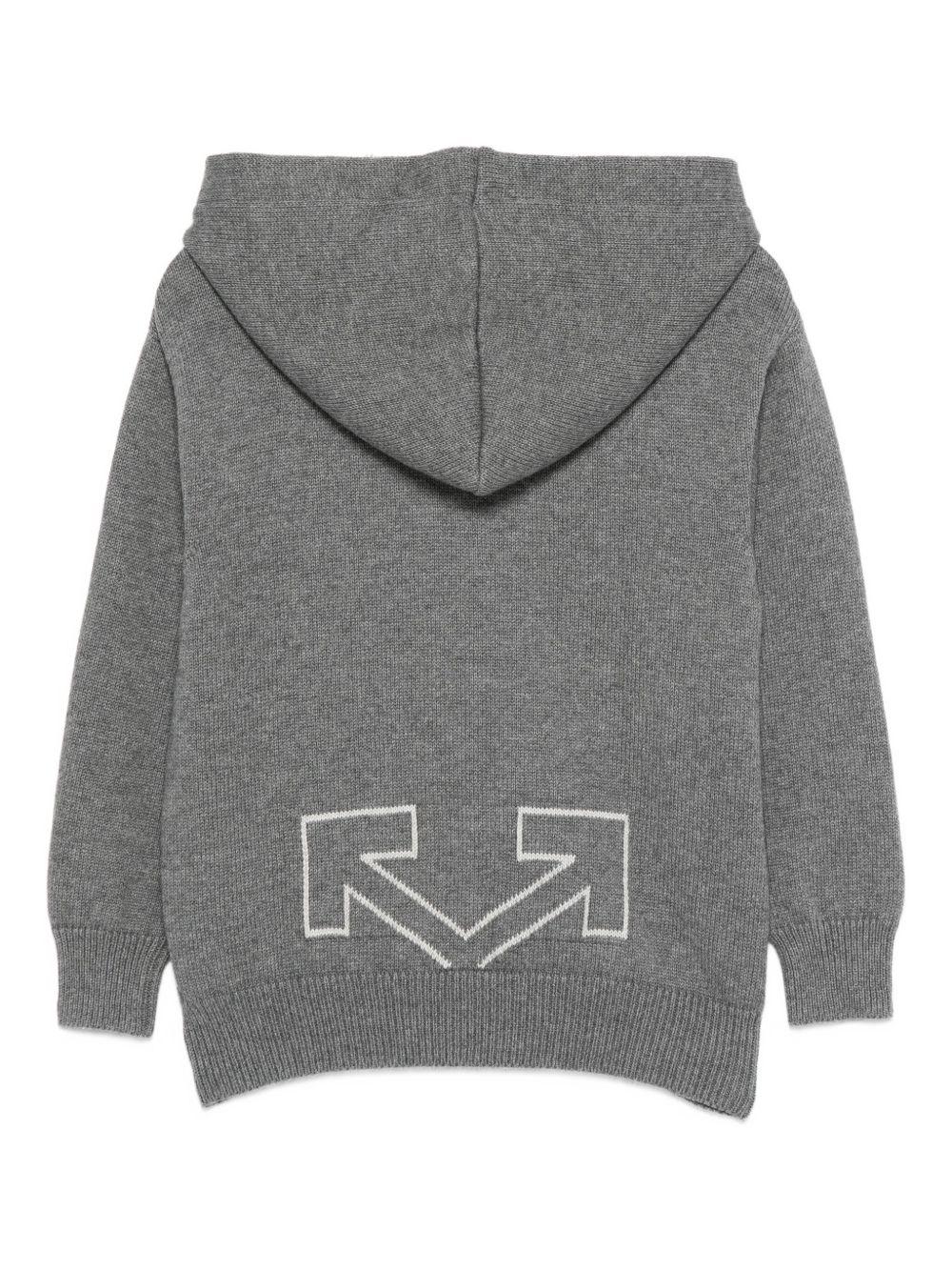 Felpa per bambino Off-White Kids grigio con cappuccio - Image 2