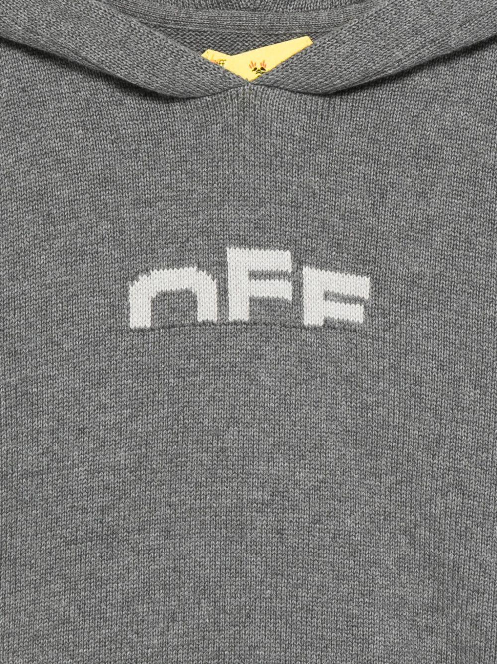 Felpa per bambino Off-White Kids grigio con cappuccio - Image 3