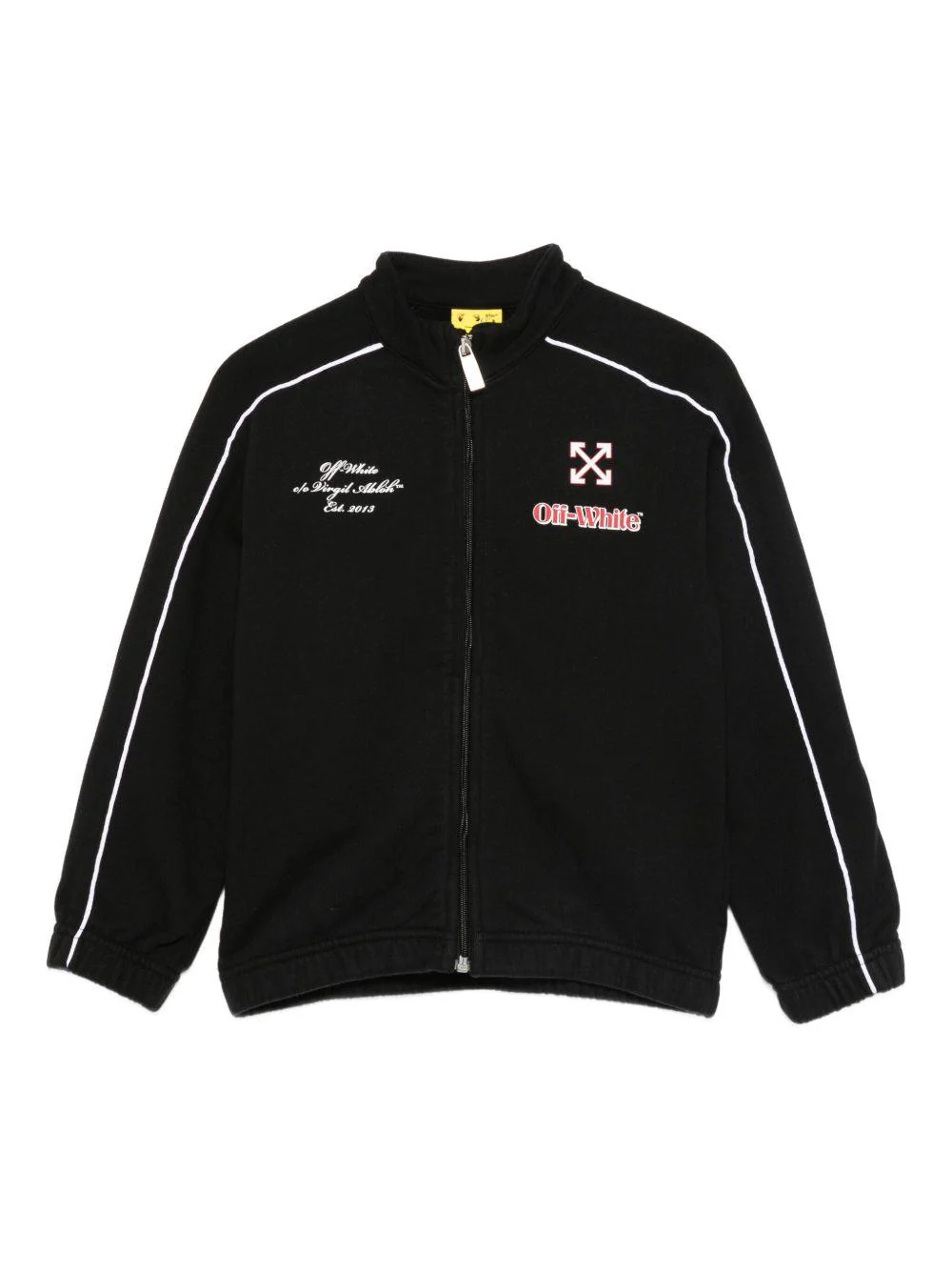 Felpa per bambino Off-White Kids nera con logo ricamato