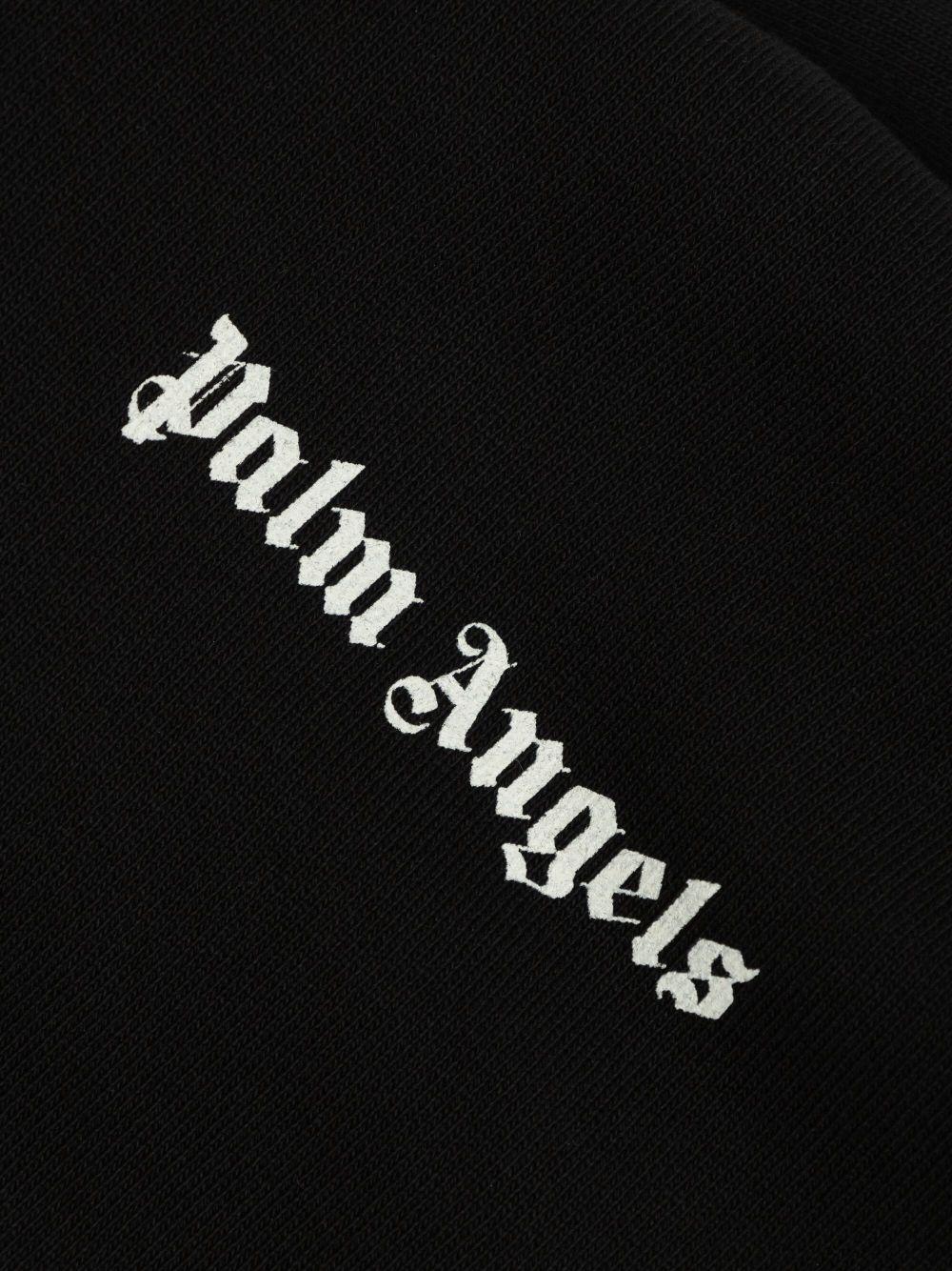 Felpa per bambino Palm Angels Kids nera con stampa con logo - Image 3