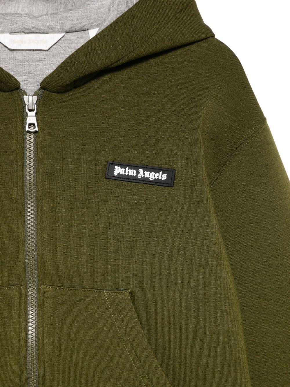 Felpa per bambino Palm Angels Kids verde con cappuccio - Image 2