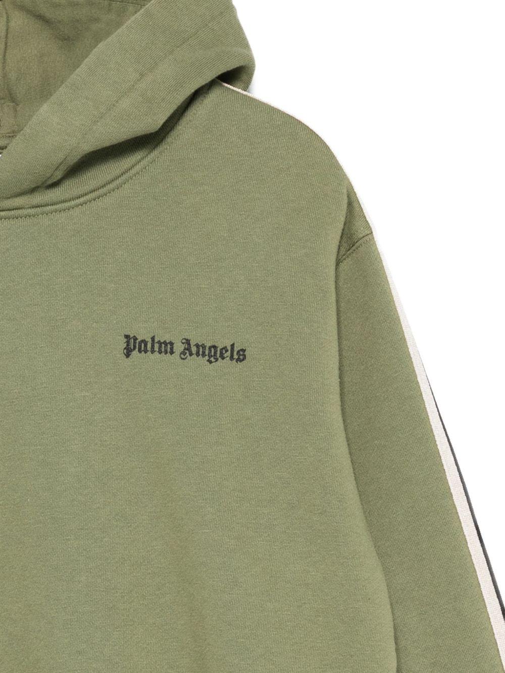 Felpa per bambino Palm Angels Kids verde con dettaglio logo - Image 2
