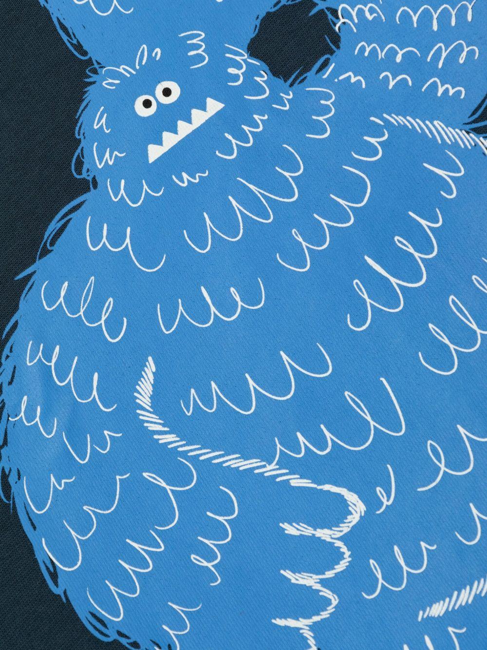 Felpa per bambino Stella McCartney Kids blu con stampa mostro - Image 4