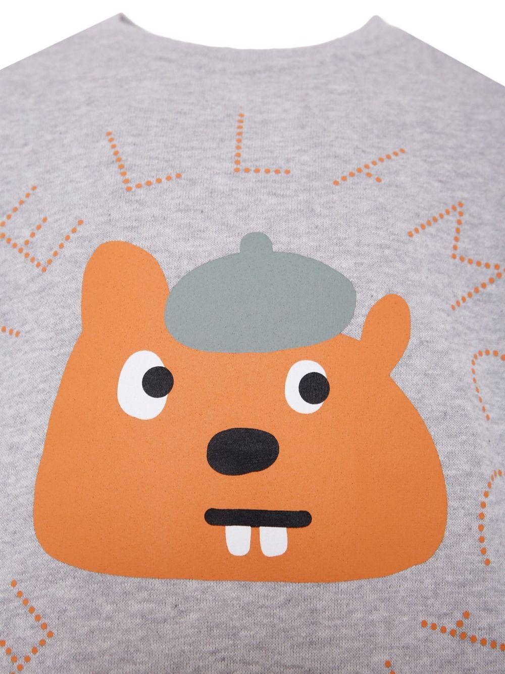 Felpa per bambino Stella McCartney Kids grigio con grafica stile cartoni animati - Image 3
